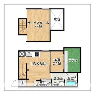 DREAMSTAGECANAL和白【101号室】の間取り