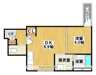 F ASECIA PUR 湊【205号室】の間取り