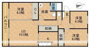 明開ハイツA【2階】の間取り