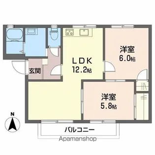 フレグランス関谷 A棟【2階】の間取り