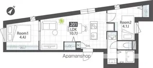 CREA田園調布【201号室】の間取り