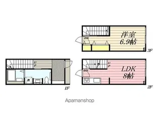 MOK−TERRACE SHINKEMIGAWA【1階】の間取り