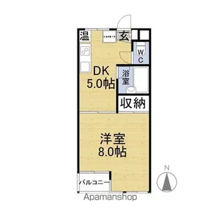 ロイヤルハイツ森下【205号室】の間取り