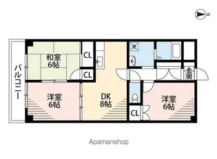 大新ヒルズ西馬橋【3階】の間取り