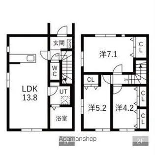MEZY前九年Ⅱ【B-2号室】の間取り