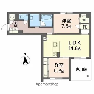 NC STYLE 本山【1階】の間取り