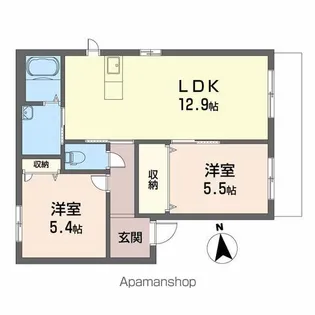 ワイズコートA【102号室】の間取り