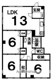 コーポ阿部【1階号室】の間取り
