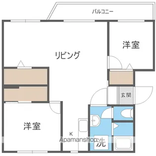菊水コーポラスB【401号室】の間取り