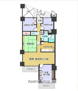 サンシティ貝塚弐番館【1302号室】の間取り