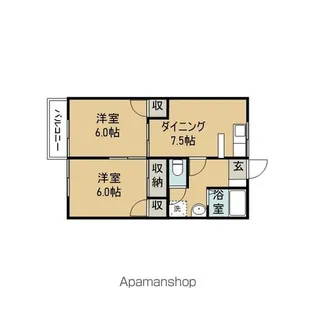 アルカディア楽山【2階】の間取り