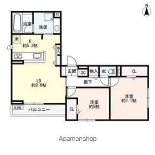 luvita新福寺町【2階】の間取り