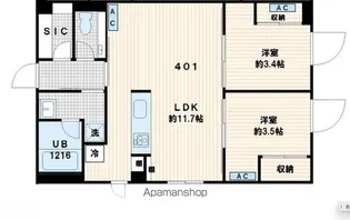 FULLEA代々木【4階】の間取り