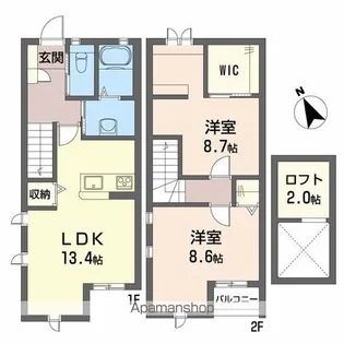 ヒューゲル貴【1階】の間取り