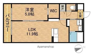 ARUROOM高林【2階】の間取り