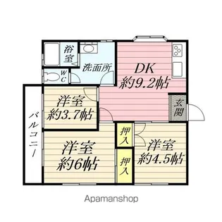 鈴木ハイツ【2階】の間取り