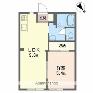 コーポやすらぎ【1階】の間取り