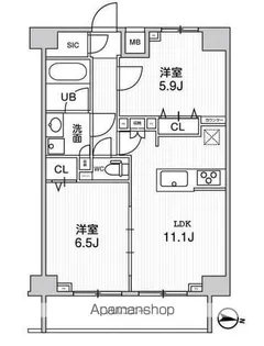 ジェノヴィア三ノ輪スカイガーデン【11階】の間取り