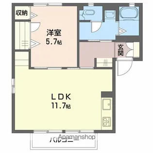 ルミエールひがの【B101号室】の間取り