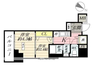 SYFORME SHINKOYASU【203号室】の間取り