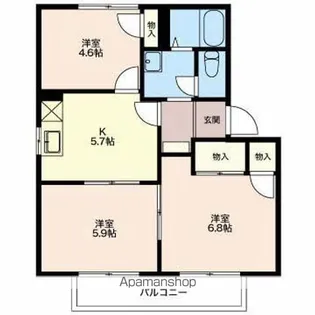 フレグランス今泉 B【2階】の間取り