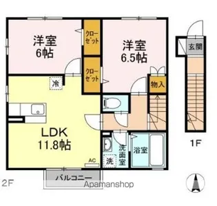 カスターノA【205号室】の間取り
