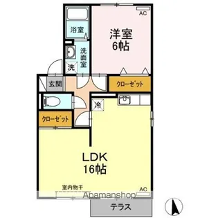 セジュール楓【1階】の間取り