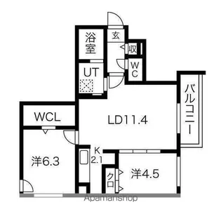 ブランシャールALAIN西町【3階】の間取り