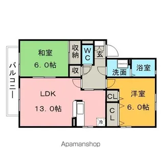 オリエントクレスト【1階】の間取り