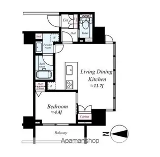 フュージョナル秋葉原【4階】の間取り