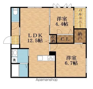 CLADE HEIM【201号室】の間取り