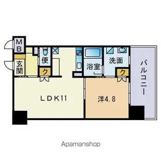 アーバンローズ薬院【6階】の間取り