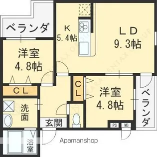 フジパレス土橋【2階】の間取り