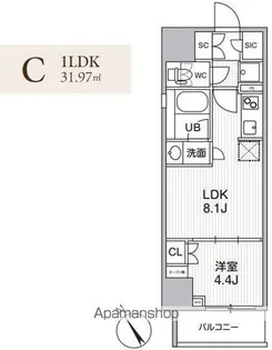 グランエール西日暮里NORTH【3階】の間取り