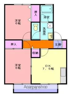 ガーデンシティ桜町E【103号室】の間取り