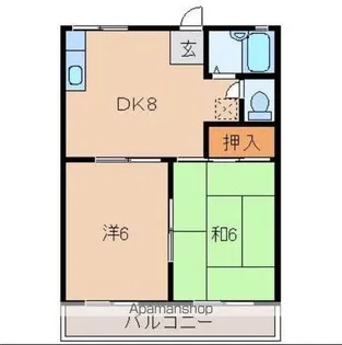 ハイツコサカ【202号室】の間取り