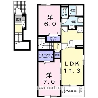 エテルノ ソーレⅠ【2階】の間取り