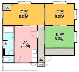 フォンテーヌ(塩田町)【3F号室】の間取り