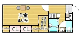 アルバトラモント早良【203号室】の間取り