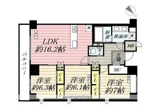 クラシアム神奈川台場【6階】の間取り