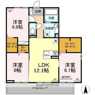 ウエストヴィレッジⅣ【3階】の間取り