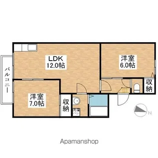 ピューラ13【202号室】の間取り