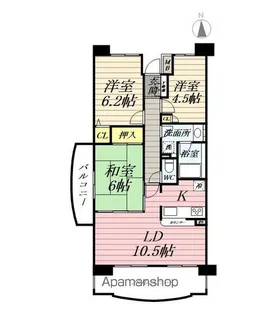 グランドビュー茅ヶ崎【5階】の間取り