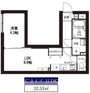 レピュア曙橋駅前レジデンス【5階】の間取り