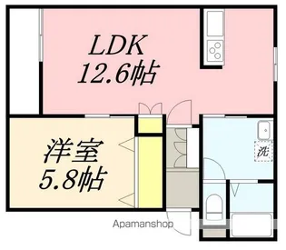 メゾンパティオ亀田本町【201号室】の間取り