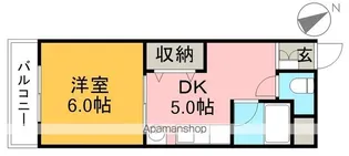 1DKの間取り画像