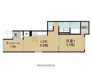 ルーチェテラス B【104号室】の間取り