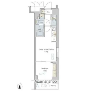 東京都渋谷区本町4丁目【マンション】の間取り