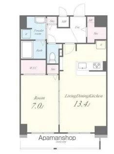 TSⅠ(ティーエスワン)【6階】の間取り