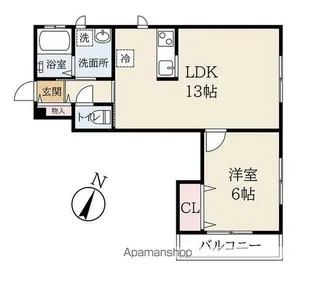 CRESCITA【202号室】の間取り